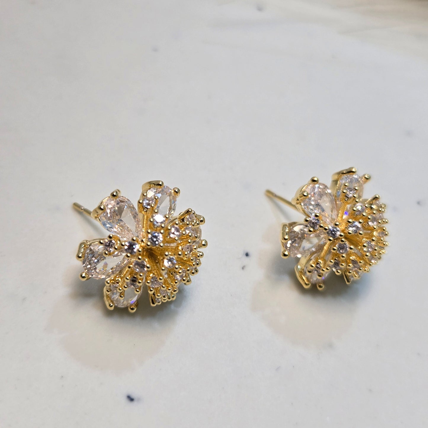Golden Starlight Pavé Crystal Bloom Studs