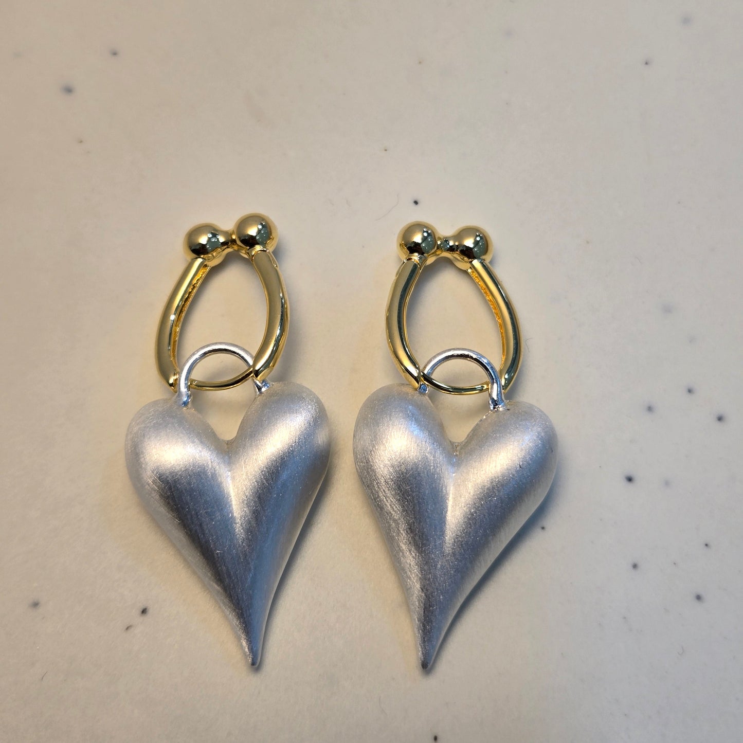 Aurora Pure White Heart Drop Earrings