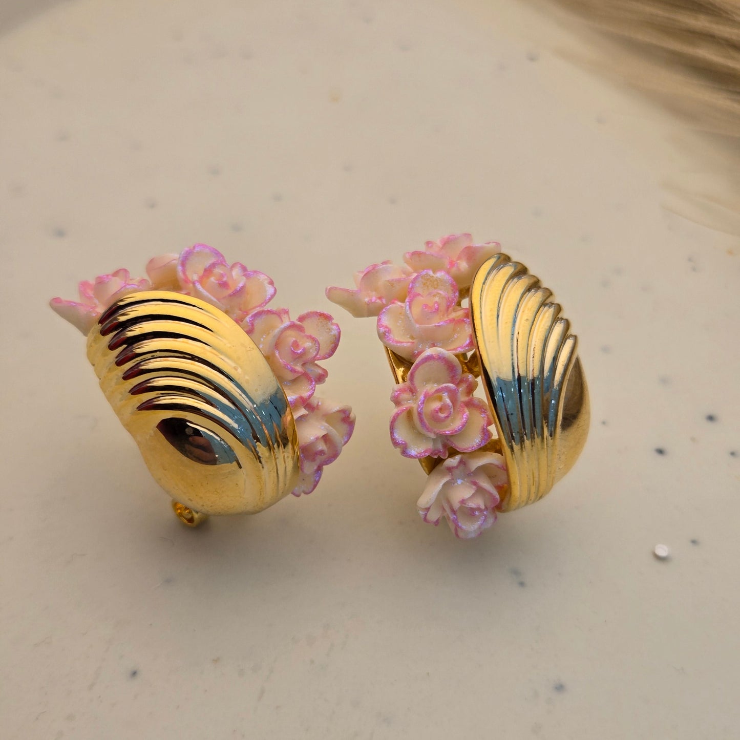 Blushing Rose Basket Studs