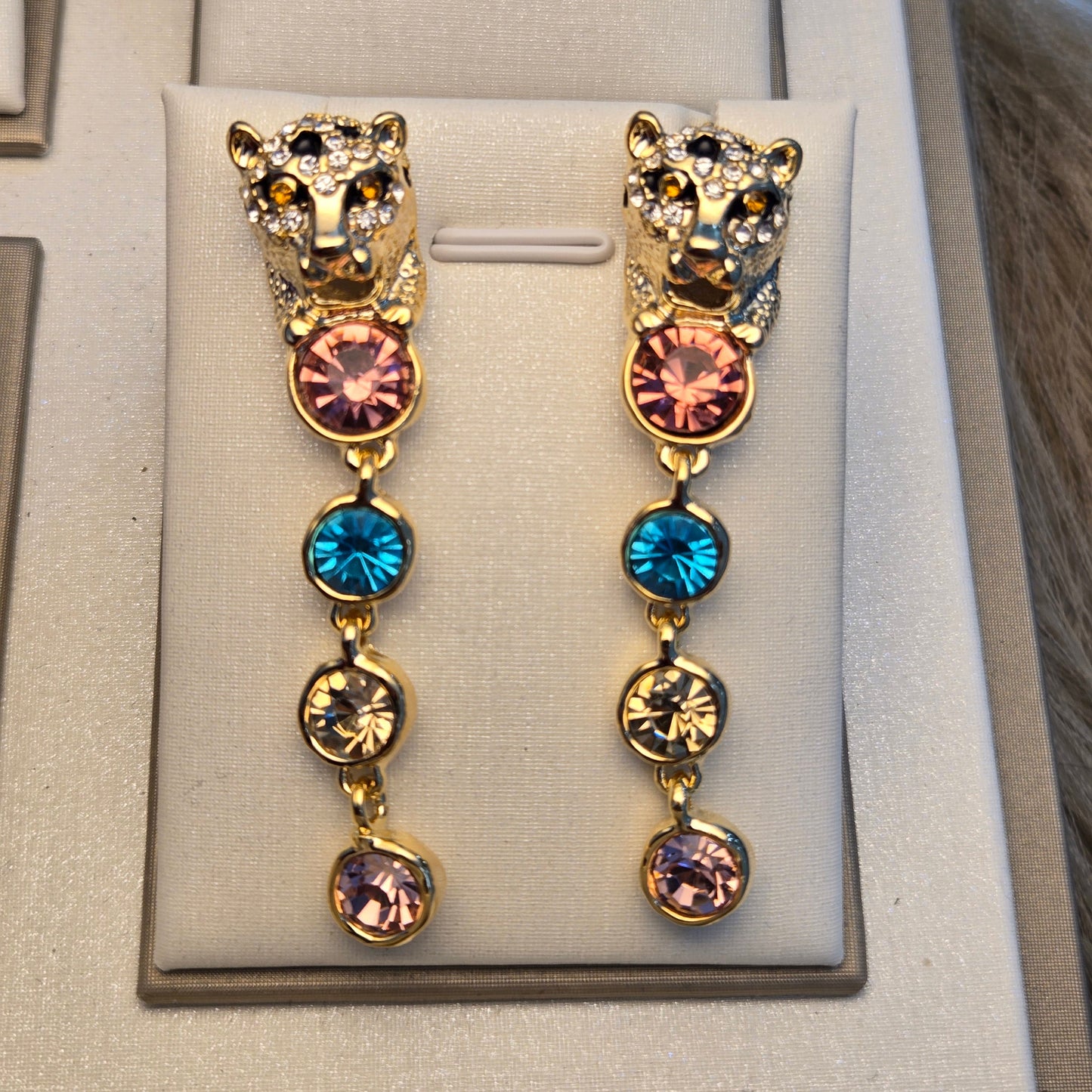 Jeweled Leopard Statement Earrings