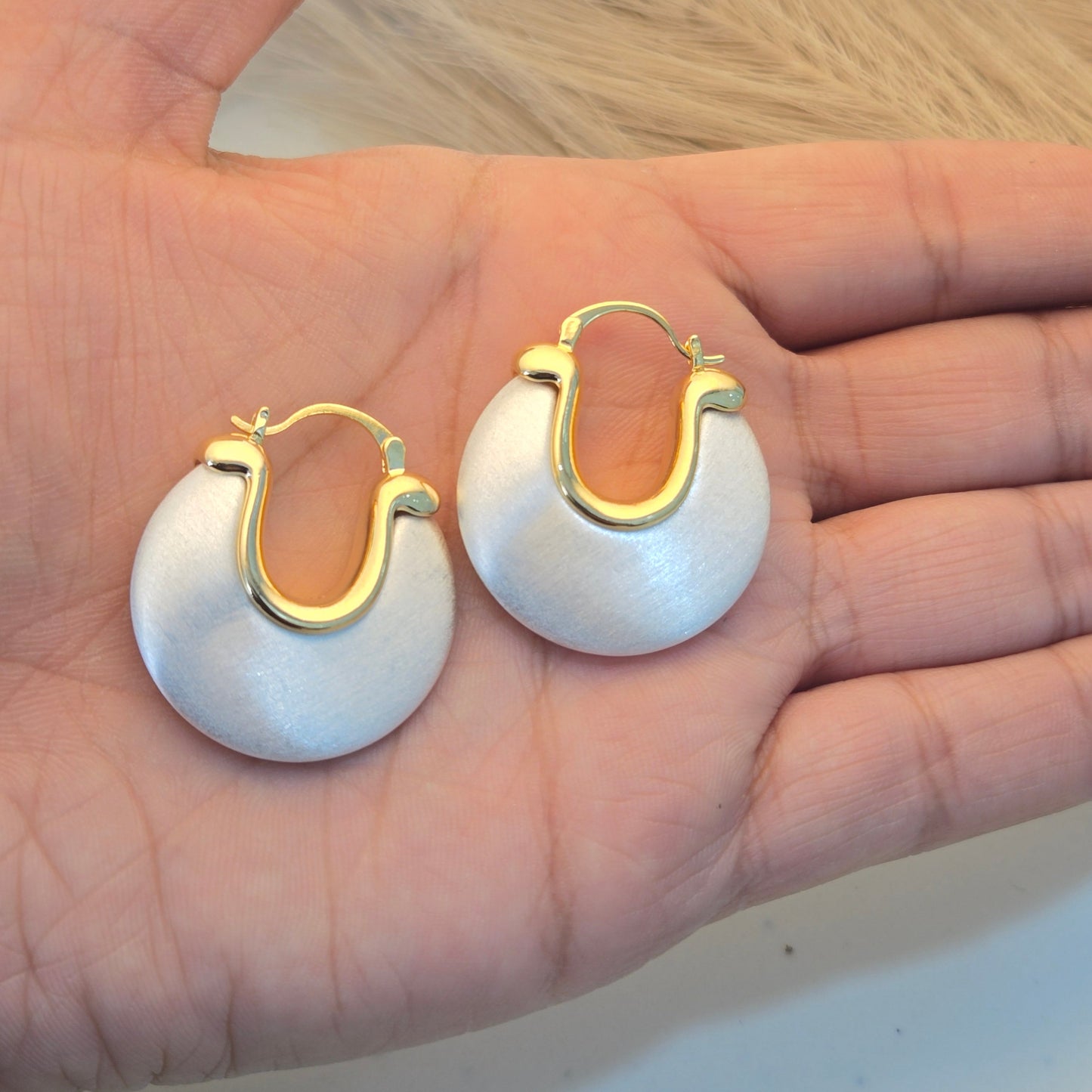 Mixed Metal Crescent Studs