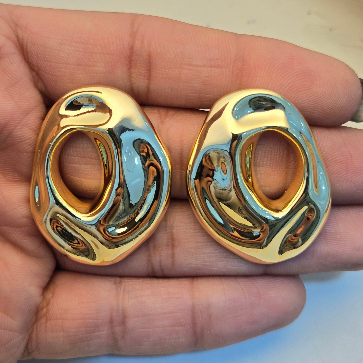 Organic Molten Hoop Earrings