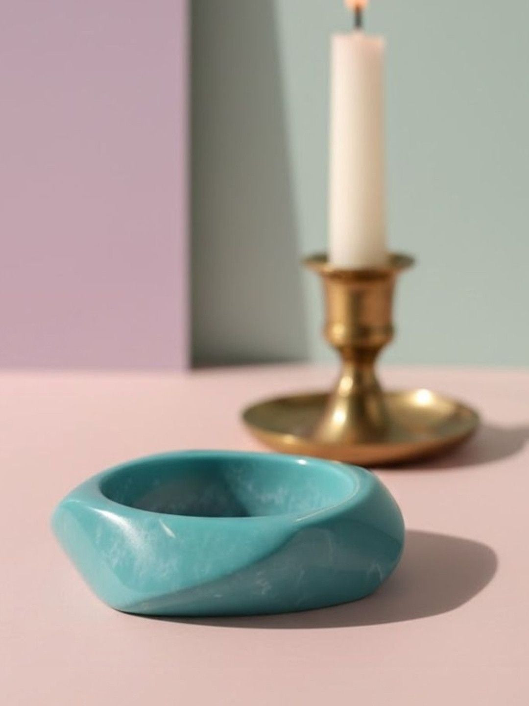 Teal Resin Twisted Bangle for Women