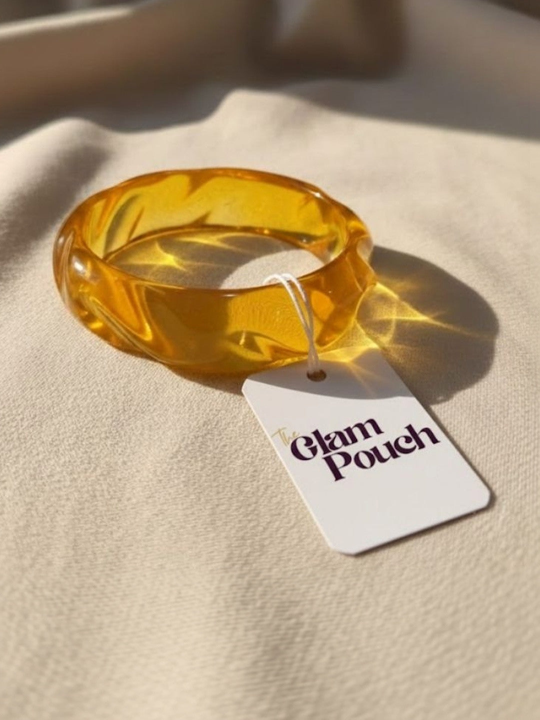 Amber Honey Resin Bangle for Women - Set of 2