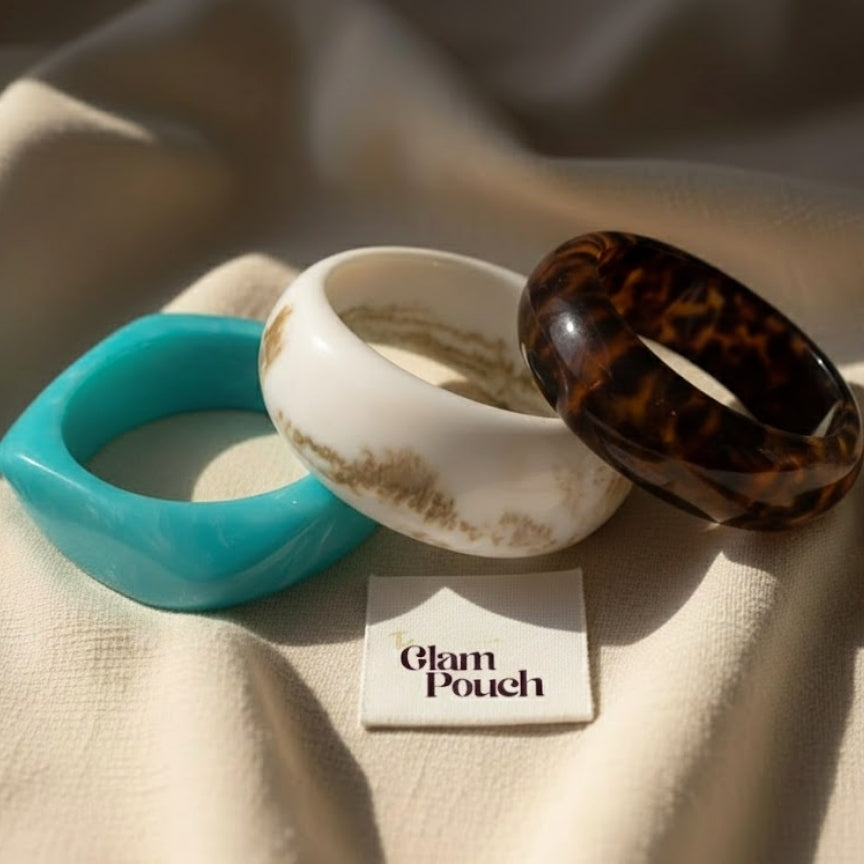 Beach Vibe Resin Bangle Stack