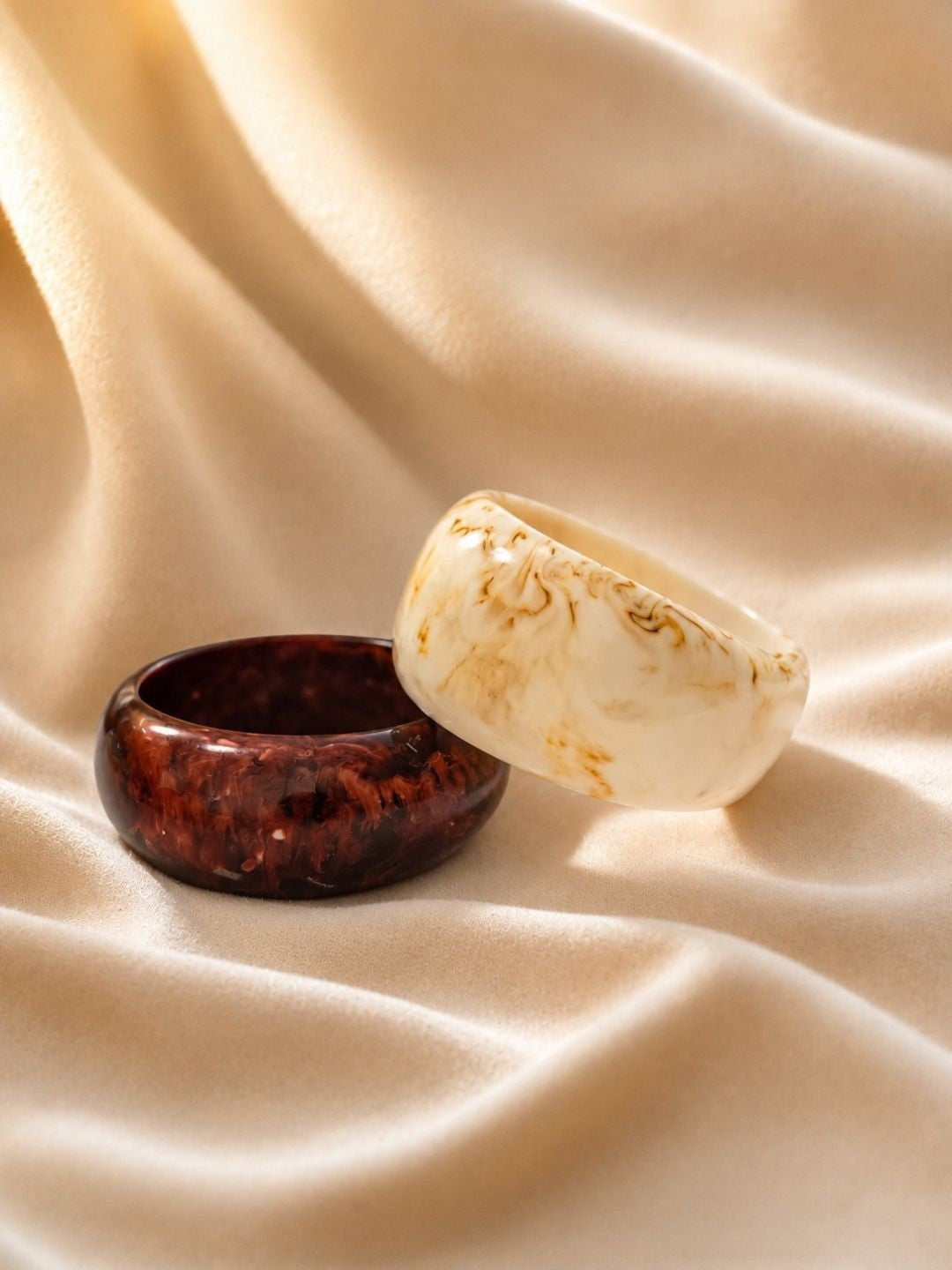 Marble & Tortoise Resin Bangles Set of 2