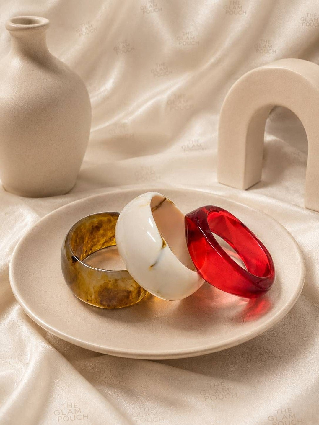 Resin Chunky Bangles for Women Set of 3