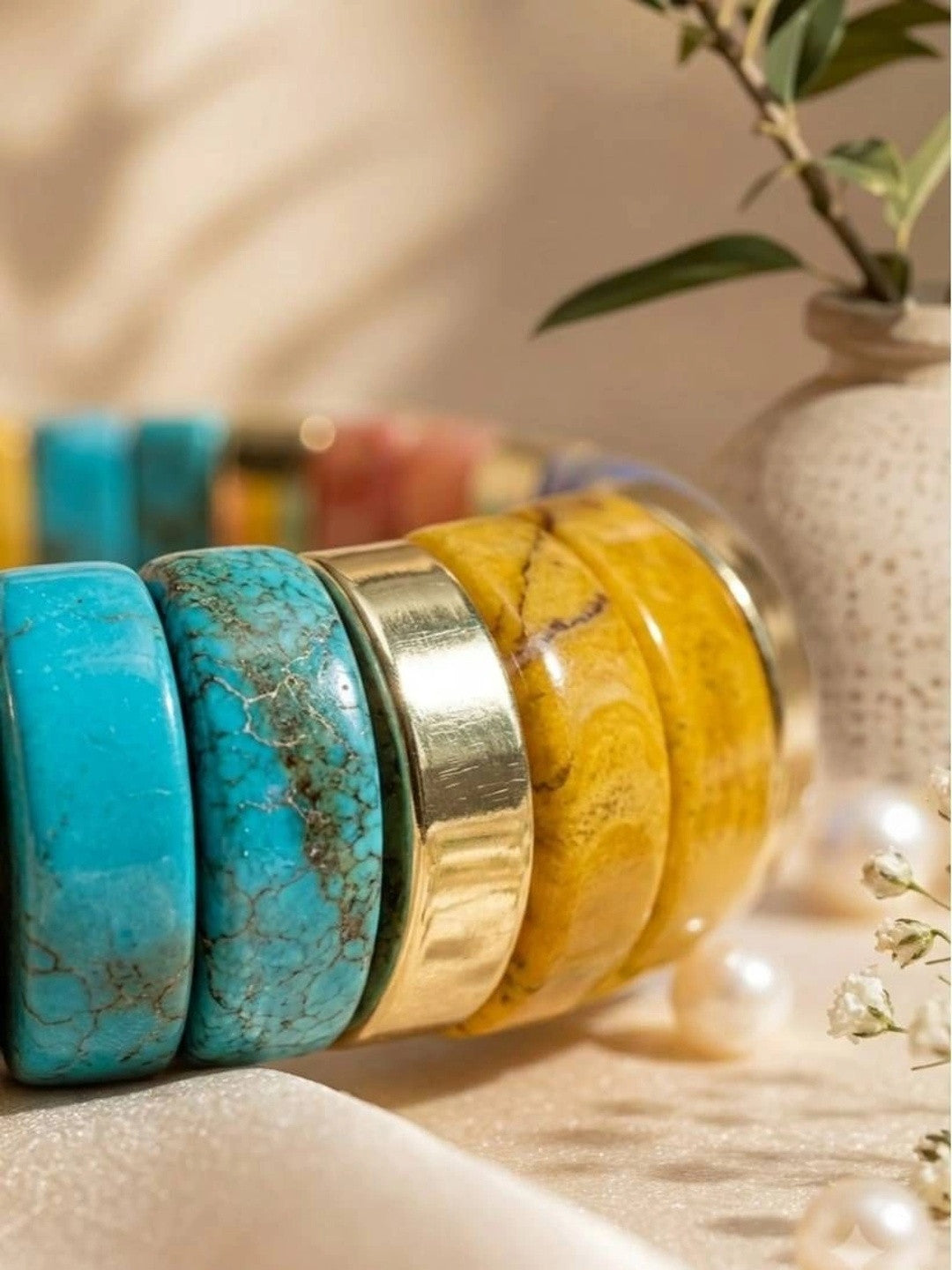 Multicolour Resin Stretch Bangle for Women