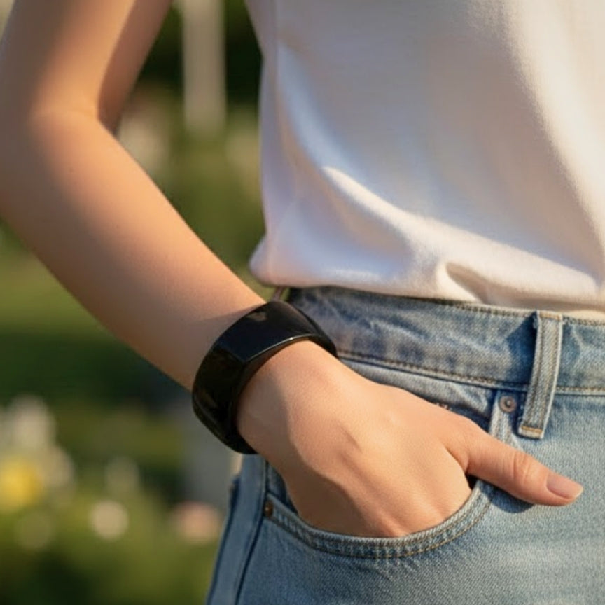 Black Tri-Edge Acrylic Bangle