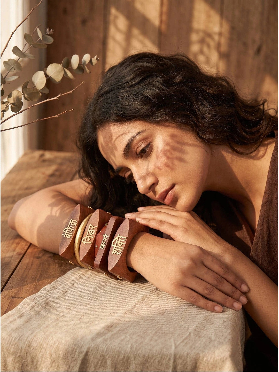 Power Stack Wooden Bangles for Women Set of 6