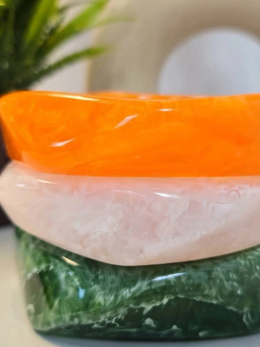 Tricolour Resin Bangles for Women Set of 3