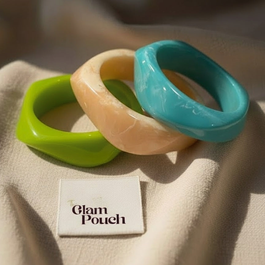 Tropical Vibe Resin Bangle Stack