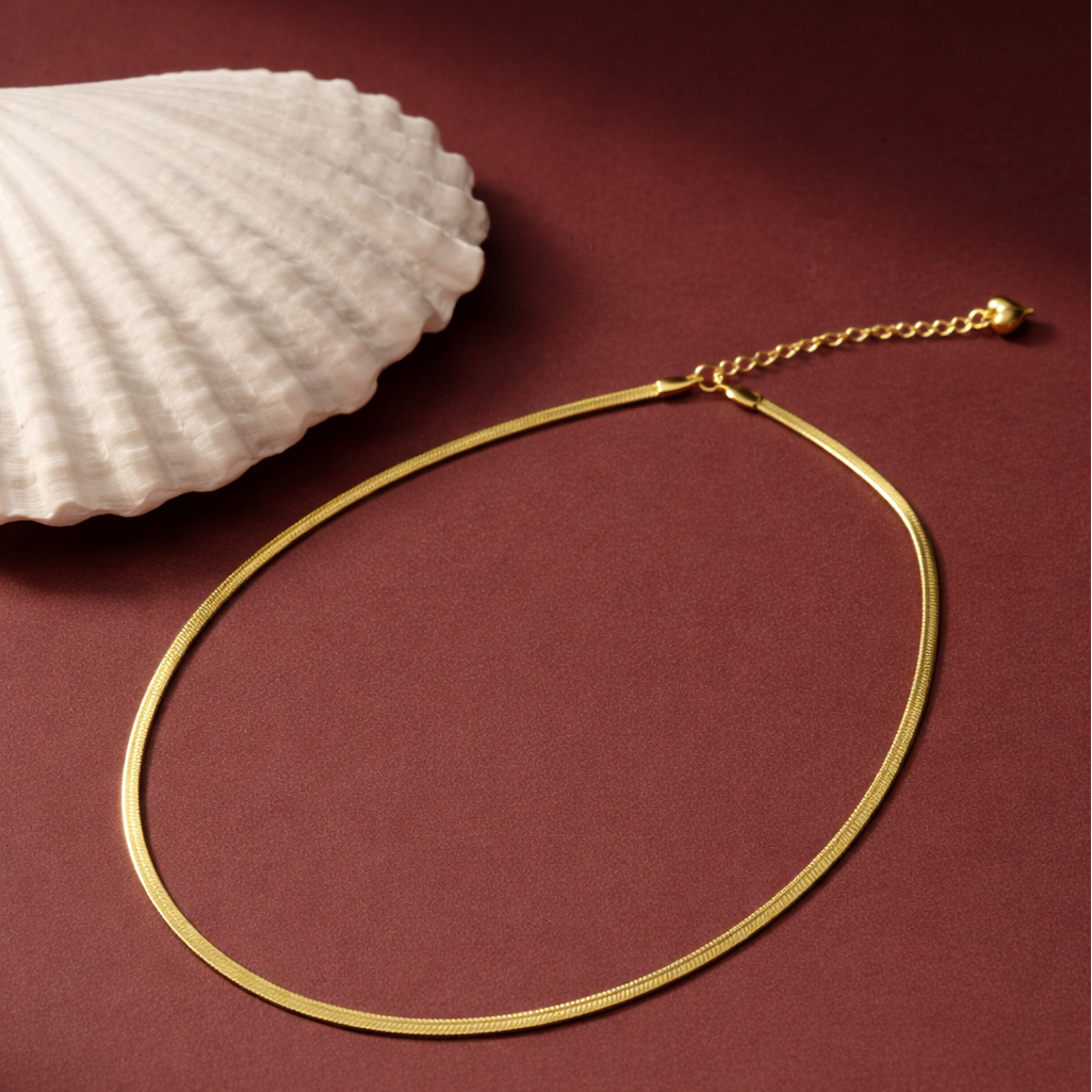 Dainty Gold Flat Link Anklet