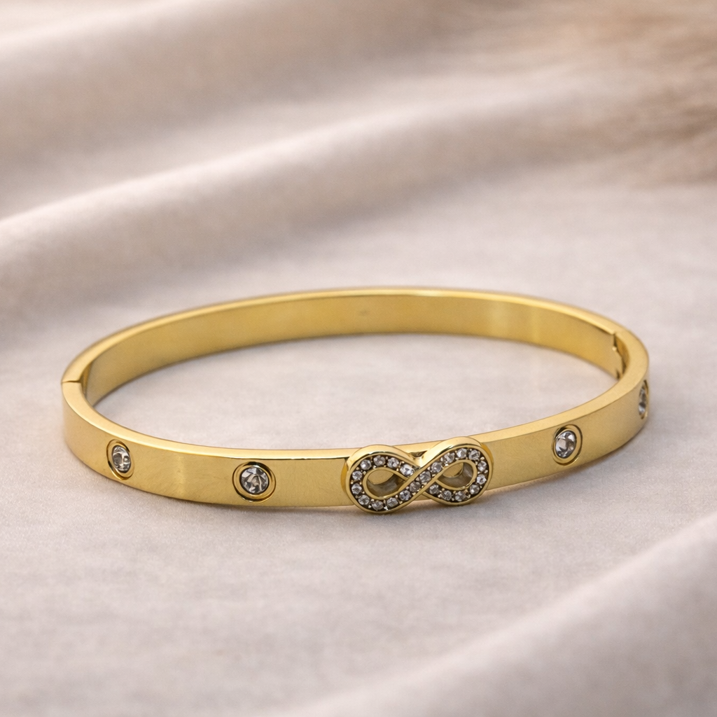 Eternal Sparkle Infinity Gold Plated Bangle