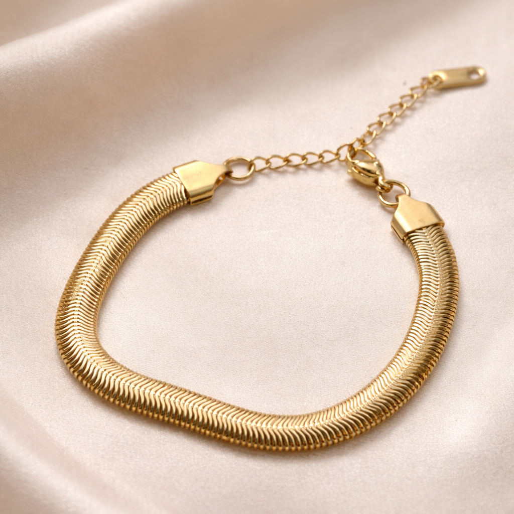 Lyla Gold Herringbone Snake Chain Bracelet