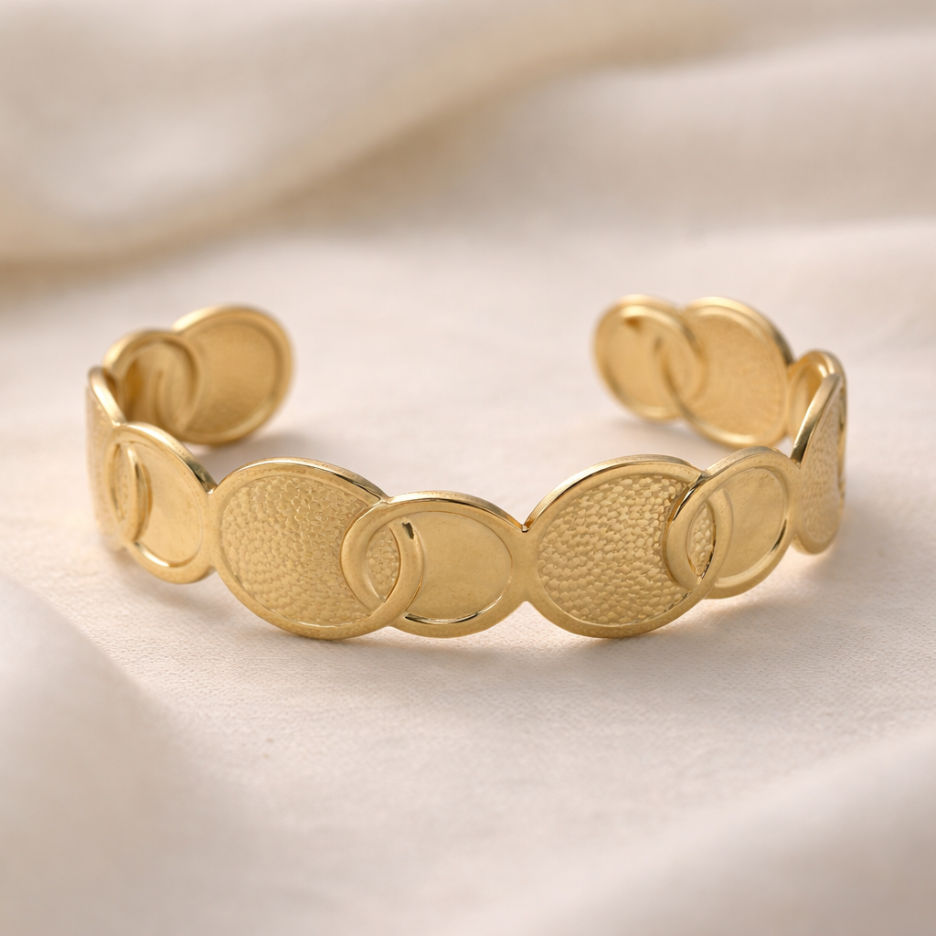 Textured Disc Statement Cuff