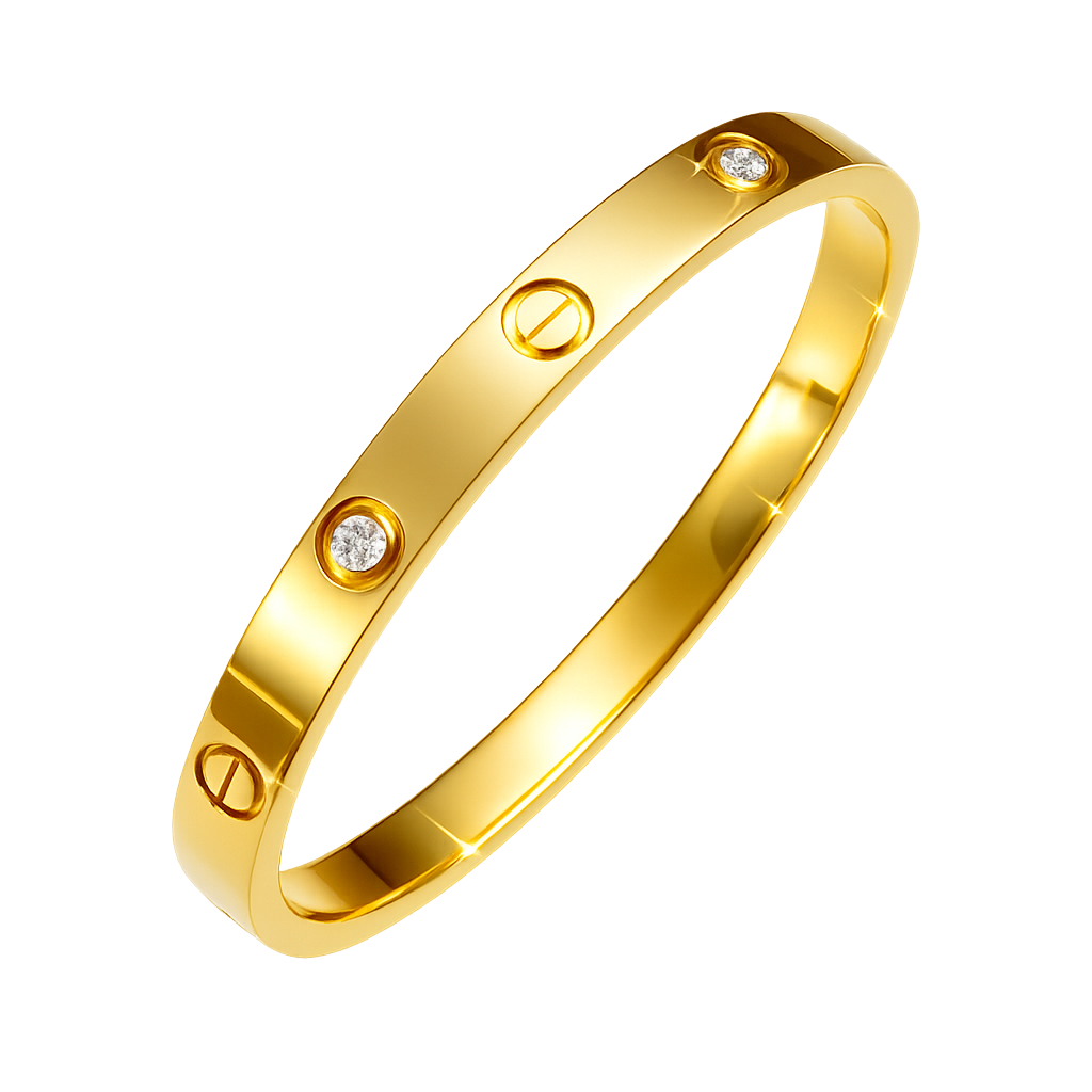 Luxe Round Brilliant Cut Diamonds Screw Love Bracelet