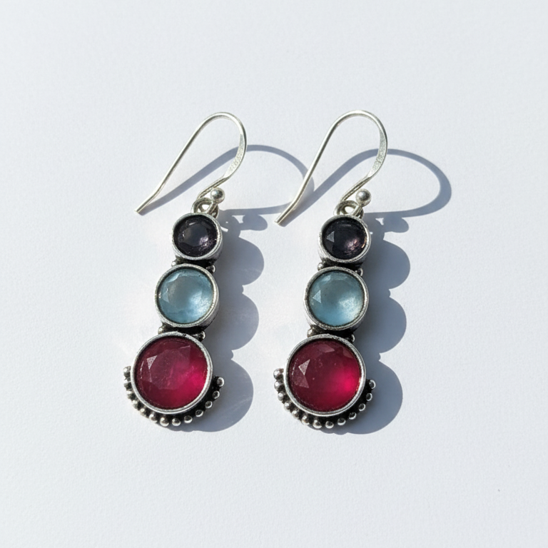Swastida Embellished Oxidised Statement Earrings