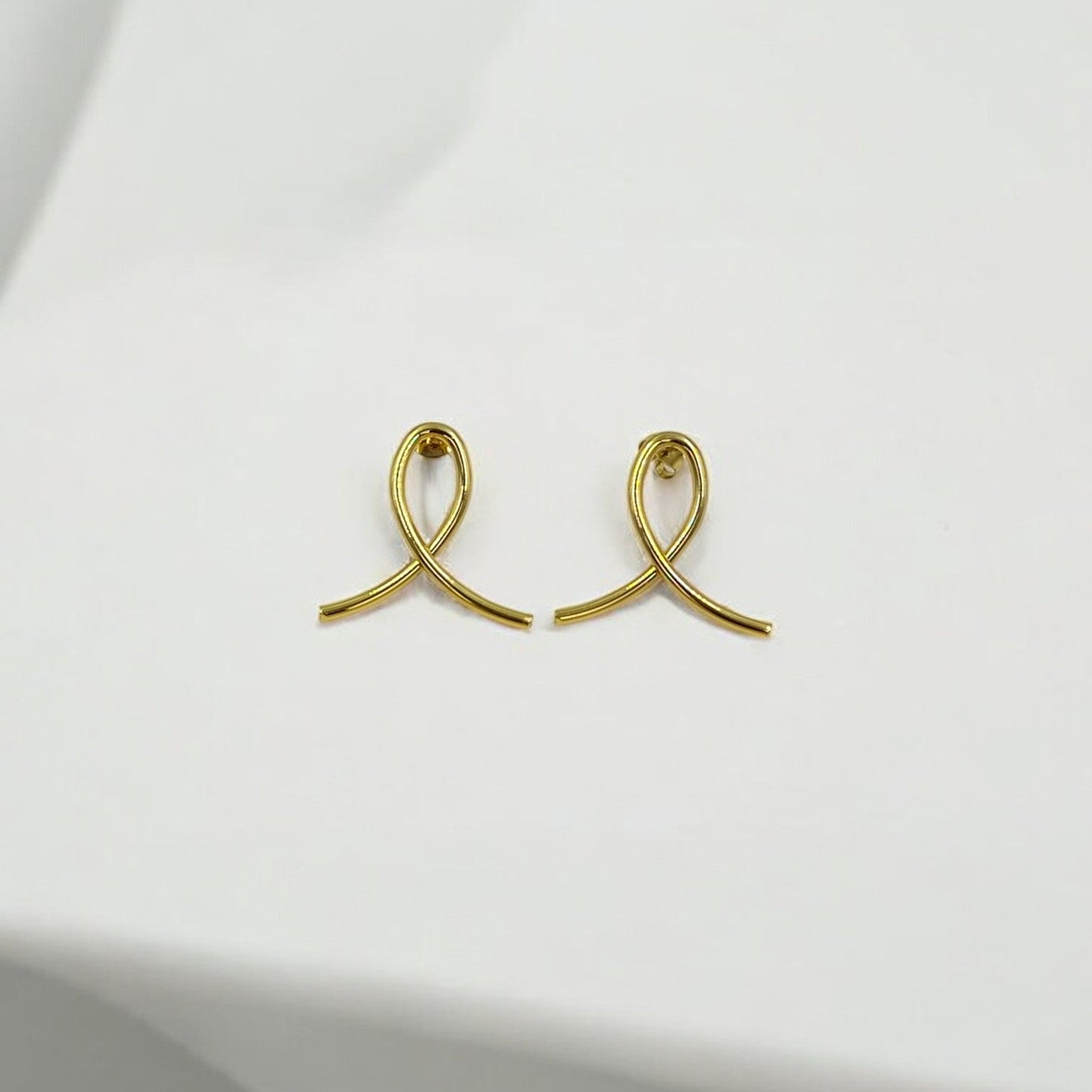 Gold Plated Twisty Bliss Stud Earrings