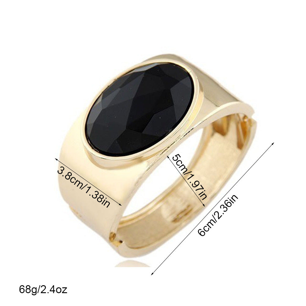 The Obsidian Inset Gold Plated Bangle Kada