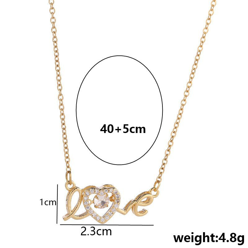 Sparkling Crystal Love Letter Pendant