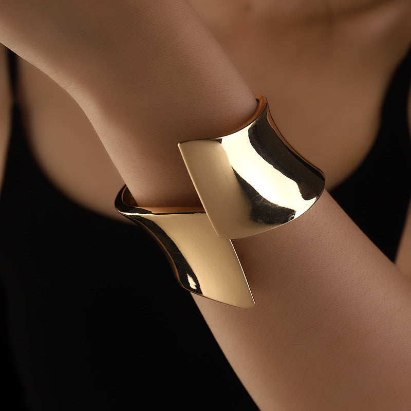 The Overlap Geometric Statement Cuff Bracelet