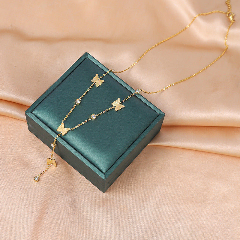 Butterfly Drop Chain Necklace