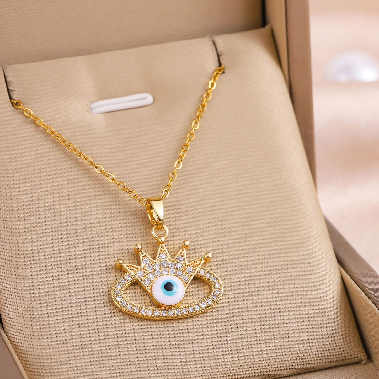 Majestic Crystal Evil Eye Protection Necklace