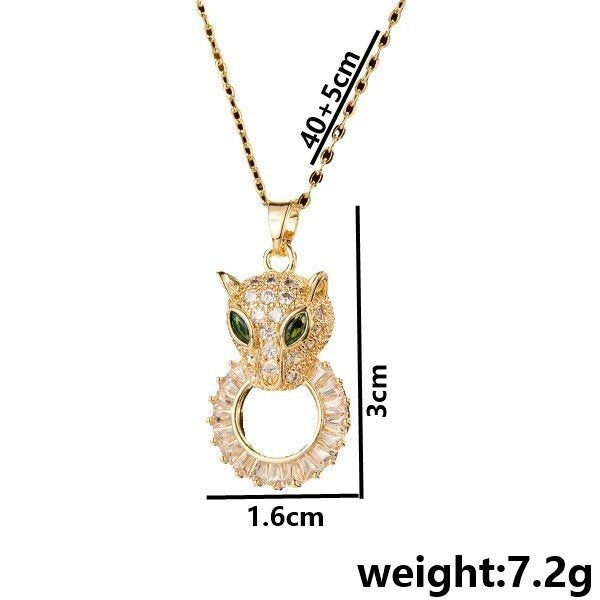 Panther Ring Gold Pendant Necklace