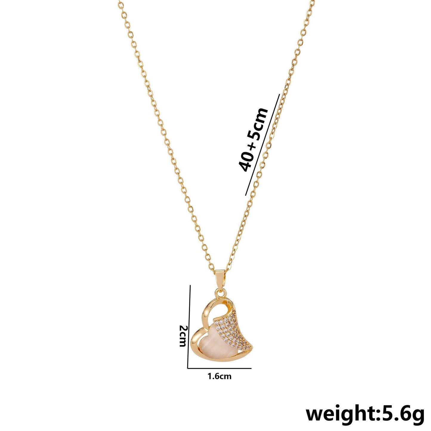 Aura Heart Cat’s Eye Pendant Necklace