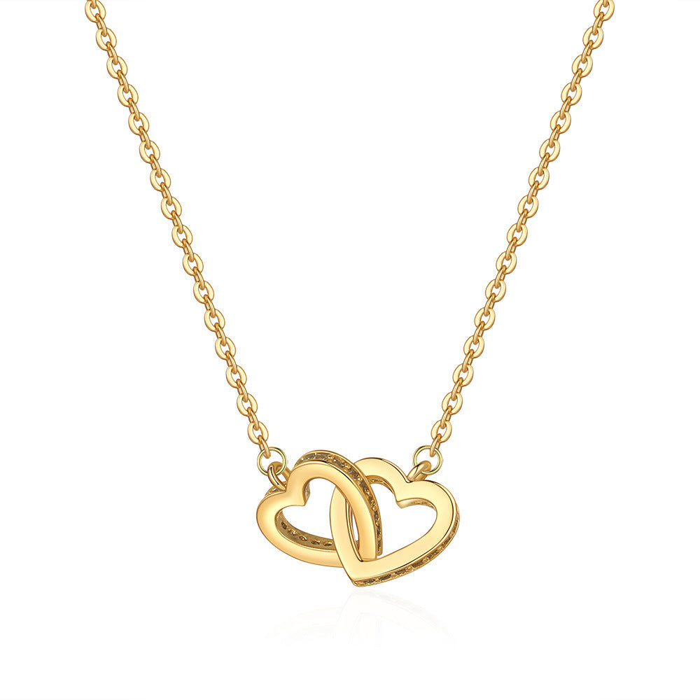 Interlinked Hearts Pendant Necklace