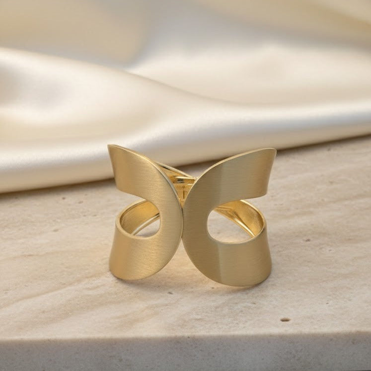 Sculptural Abstract Infinity Cuff Bracelet