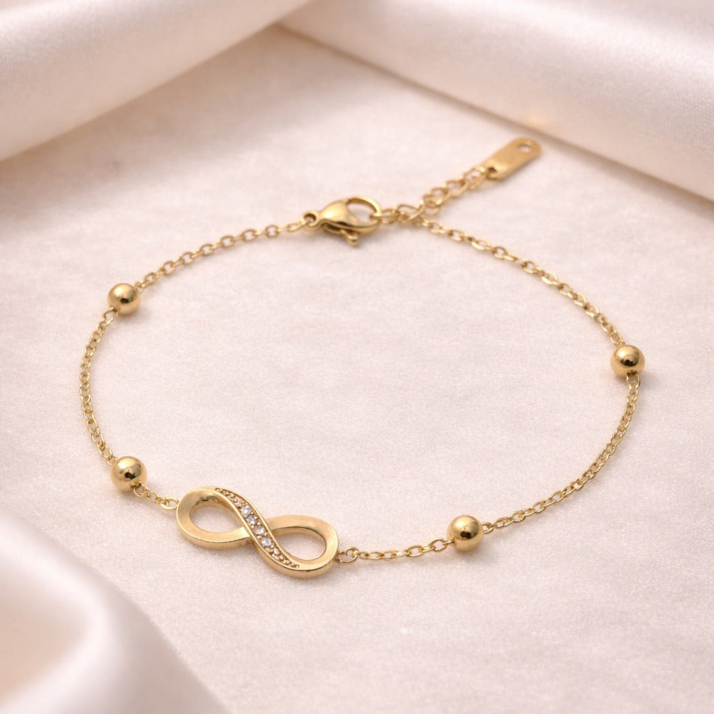 Crystal Pavé Infinity Charm Bracelet
