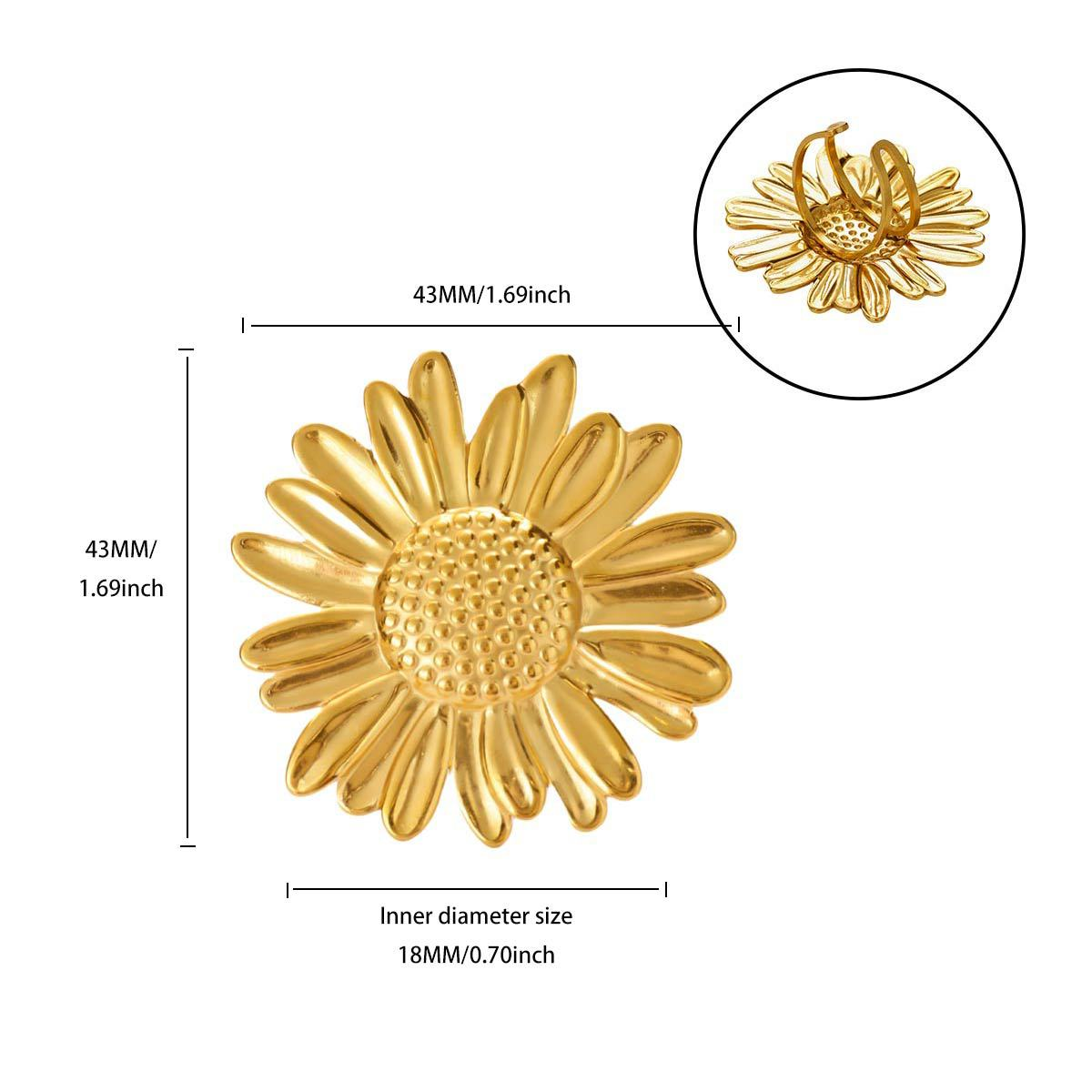 Grand Sculptural Sunflower Gold Statement Ring