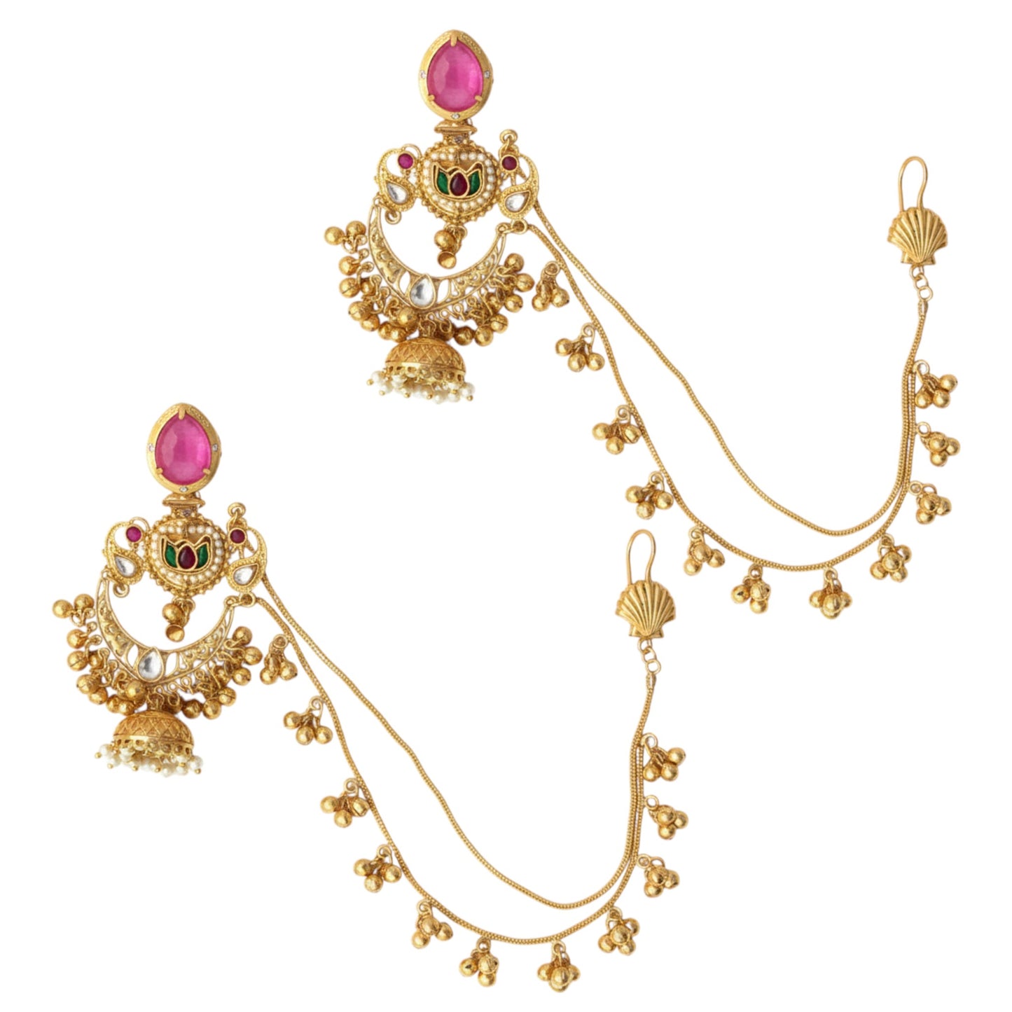 Ratnavali Jhumka Embellished Oxidised Jhumka Statement Earrings
