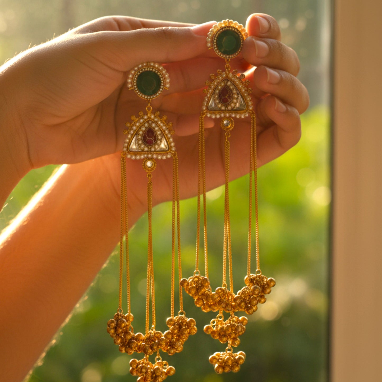 Ranjana Embellished Oxidised Jhumka Statement Earrings