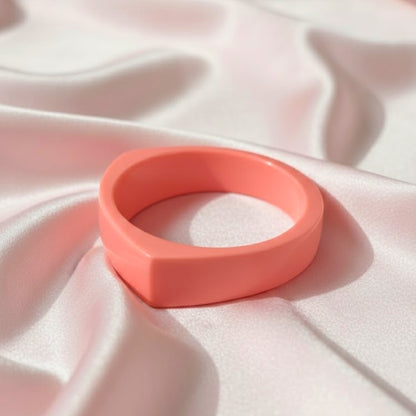 Peach Ring Angular Acrylic Bangle