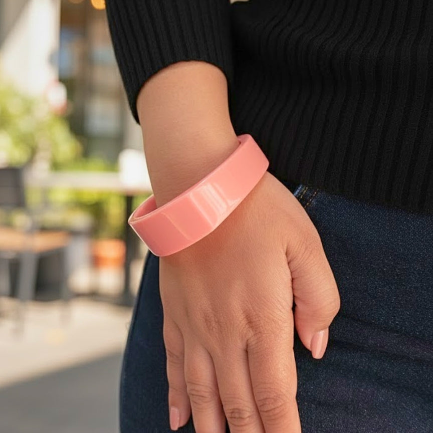 Peach Ring Angular Acrylic Bangle