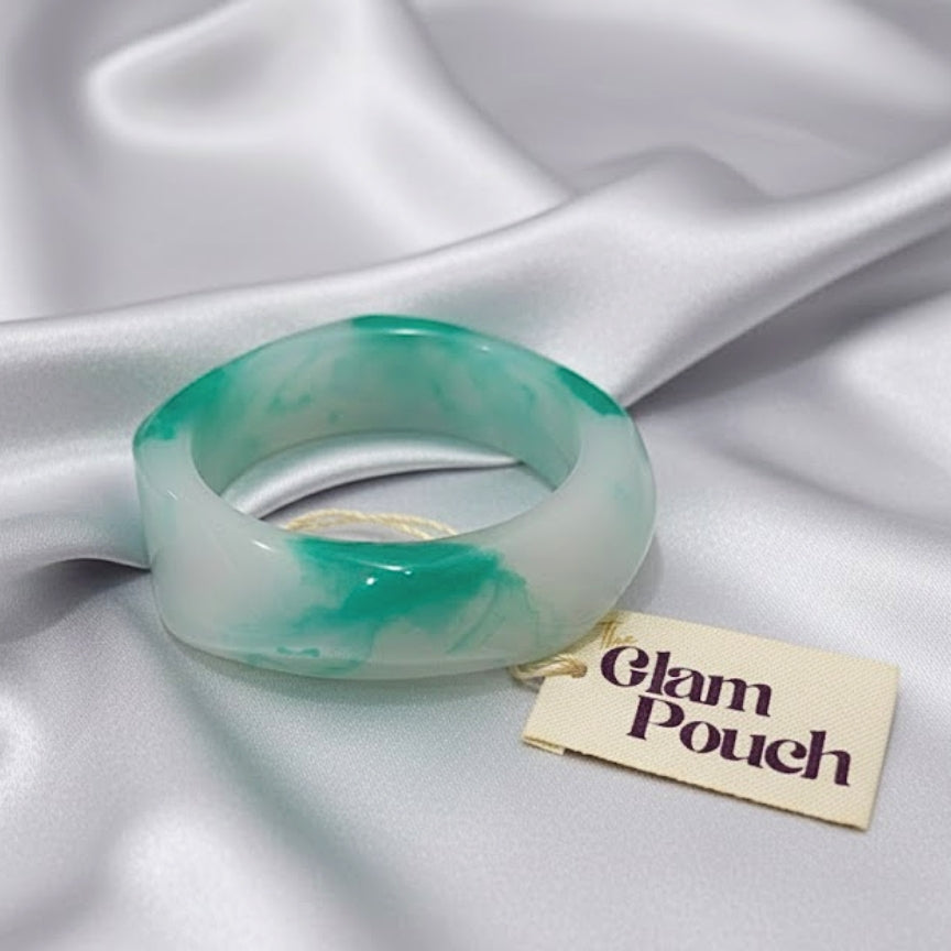 Frosted Mint Wave Resin Bangle