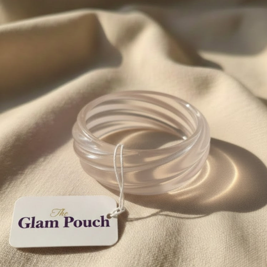 Frost Swirl Clear Resin Bracelet