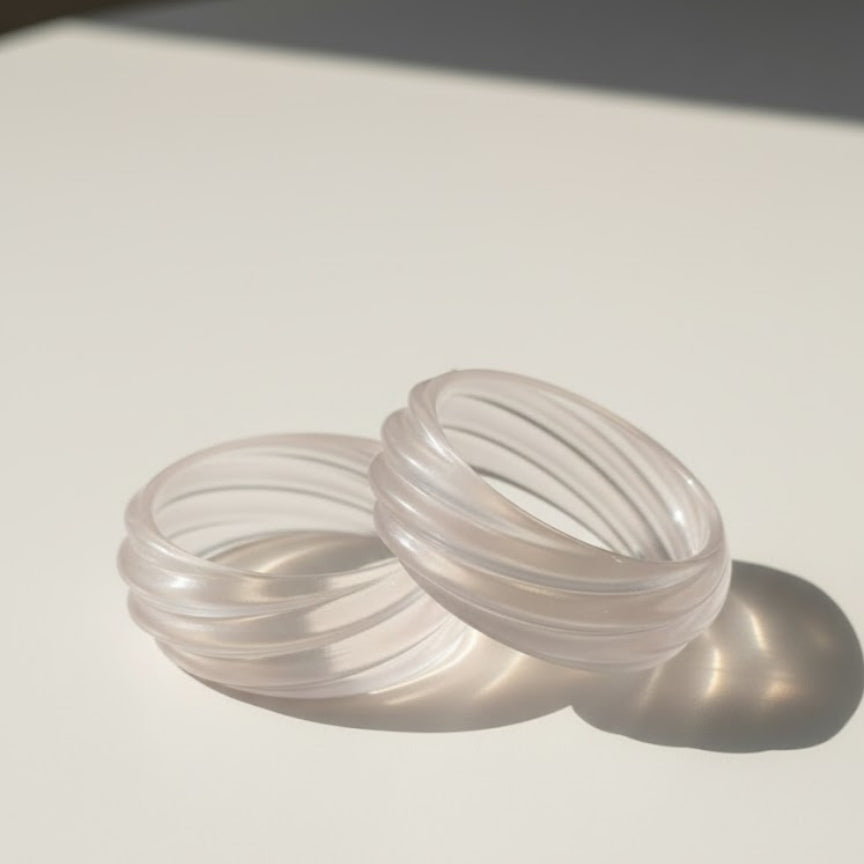 Frost Swirl Clear Resin Bracelet