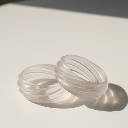 Frost Swirl Clear Resin Bracelet