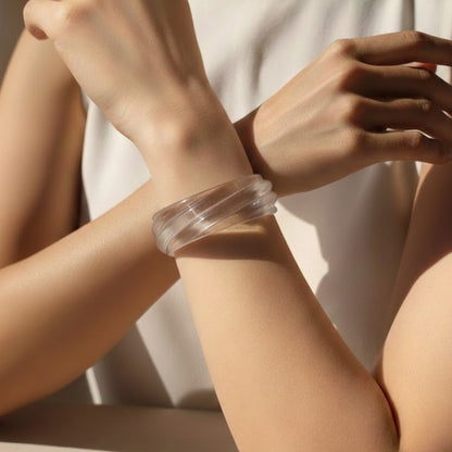 Frost Swirl Clear Resin Bracelet