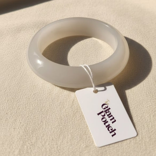 Frosted White Dome Resin Bangle