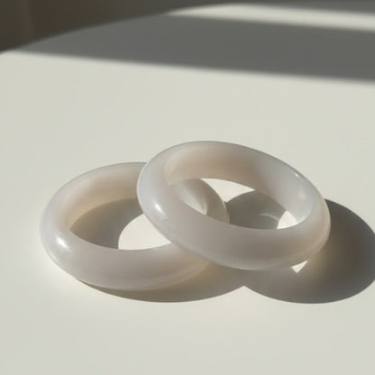 Frosted White Dome Resin Bangle