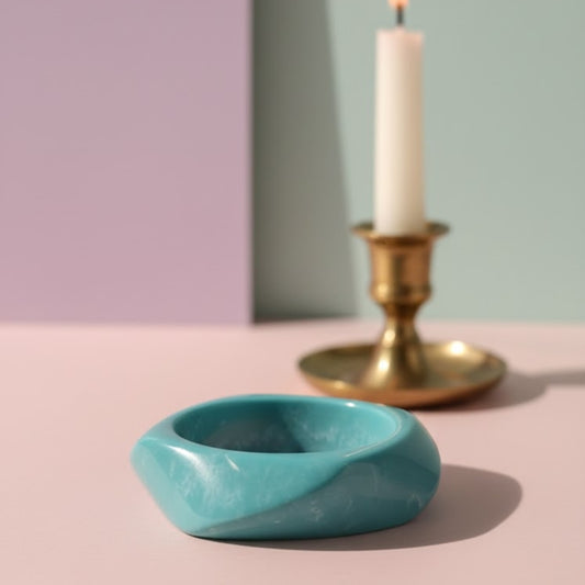 Turquoise Marble Wave Resin Bangle