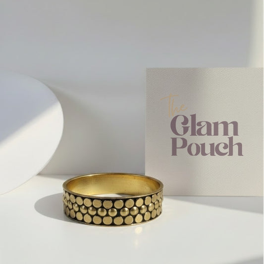 Bold Dot Pattern Brass Bangle
