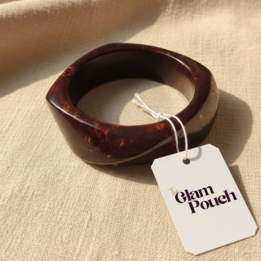 Choco Marble Wave Resin Bangle