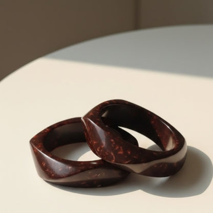 Choco Marble Wave Resin Bangle