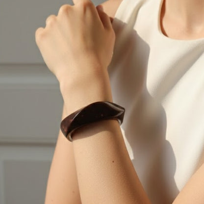Choco Marble Wave Resin Bangle